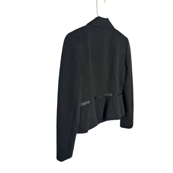 Classiques Entier Black & Gray Diamond Pattern Wool Blend Womens Blazer - Picture 4 of 5